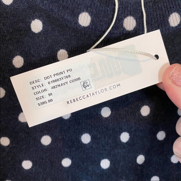 Rebecca Taylor Sweater Wool Silk Polka Dot NWT - Picture 9 of 11